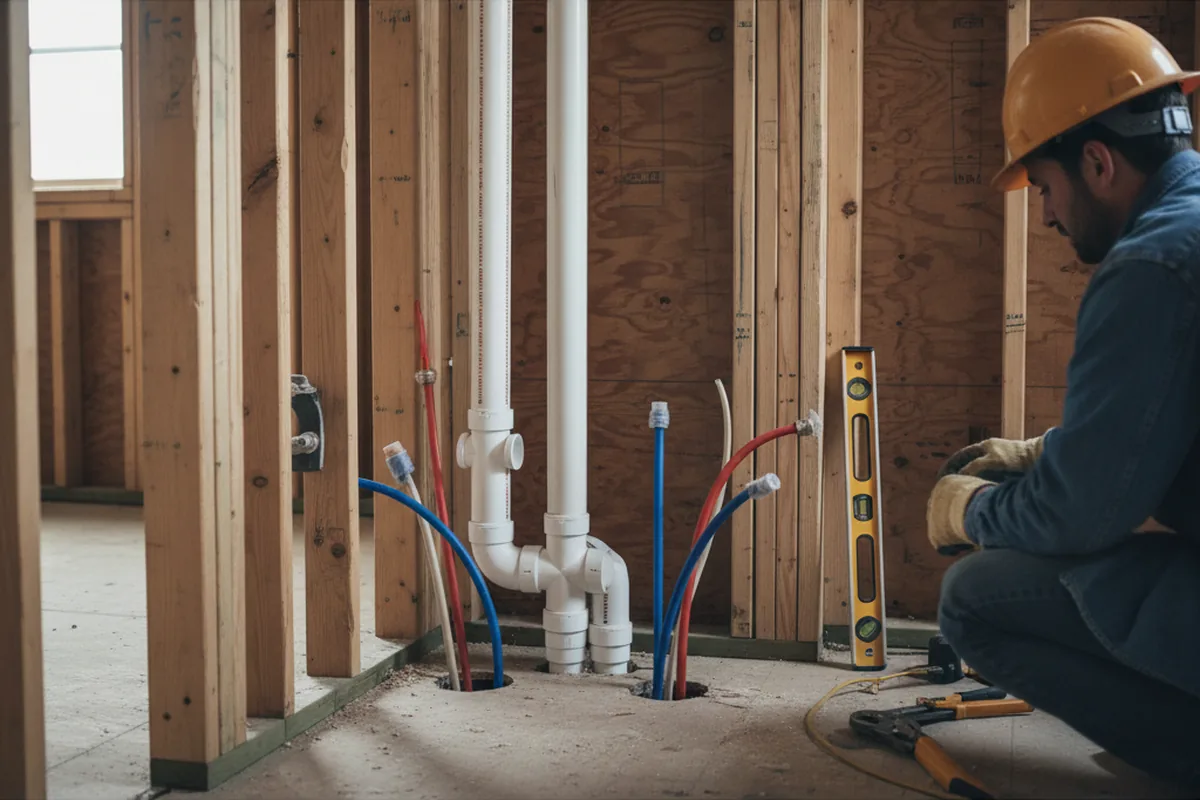 Drain and supply rough-in during Drain Cleaning in Fort Ogden